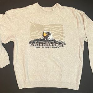 Embroidered America Crewneck Sweatshirt